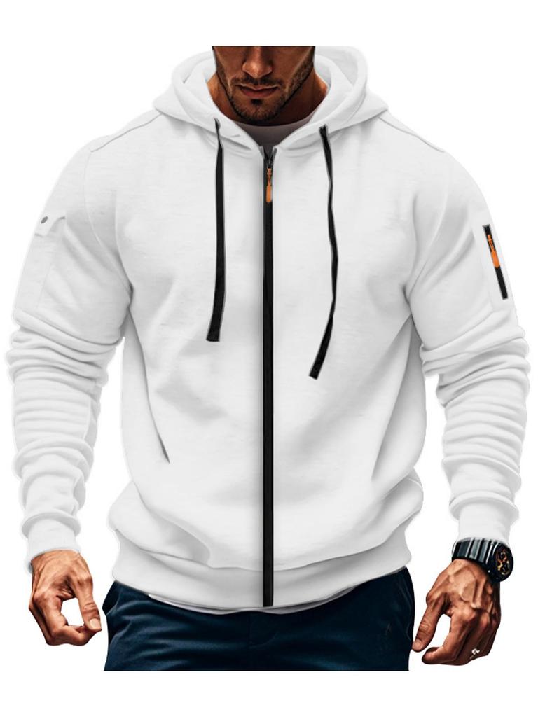 Men's Autumn & Winter Hooded Sweatshirt - Casual Double Zipper Jacket