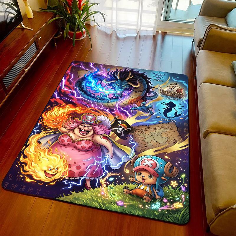 One Piece Room Carpet Rug Anime Floor Mat Soft Texture Non Slip Base for Living Room Bedroom -QJY