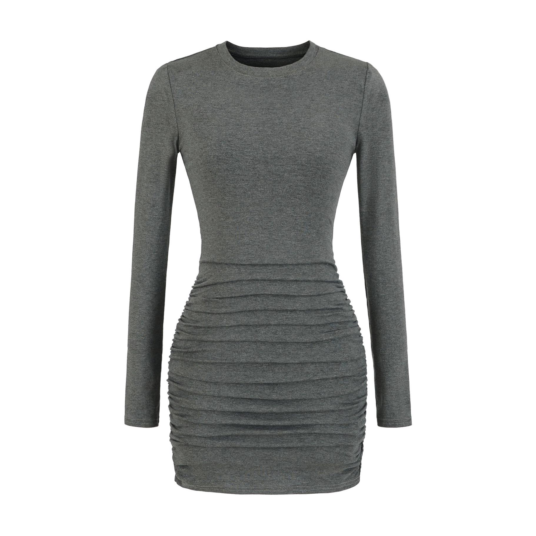 

Hot Girl Slim Fit Ruched Bodycon Mini Dress - Spring 2026 Large