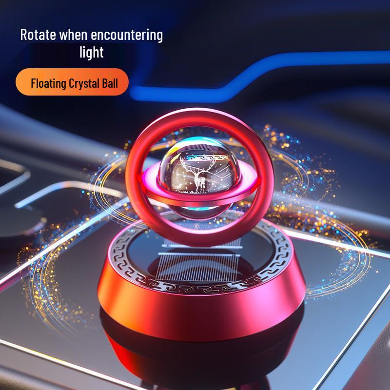 One Road Solar-Powered Rotating Dashboard Air Freshener Ornament for Car Interiors