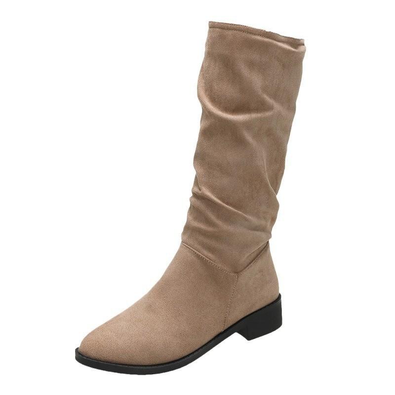 

Pile boots women s inner heightening knight boots autumn new retro suede thick heel tall boots tide 36