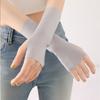 Summer Unisex Thin Ice Silk Dew Finger Short Gloves For Outdoor Driving Cycling Sun Protection Half Finger Elastic Elbow Sleeves