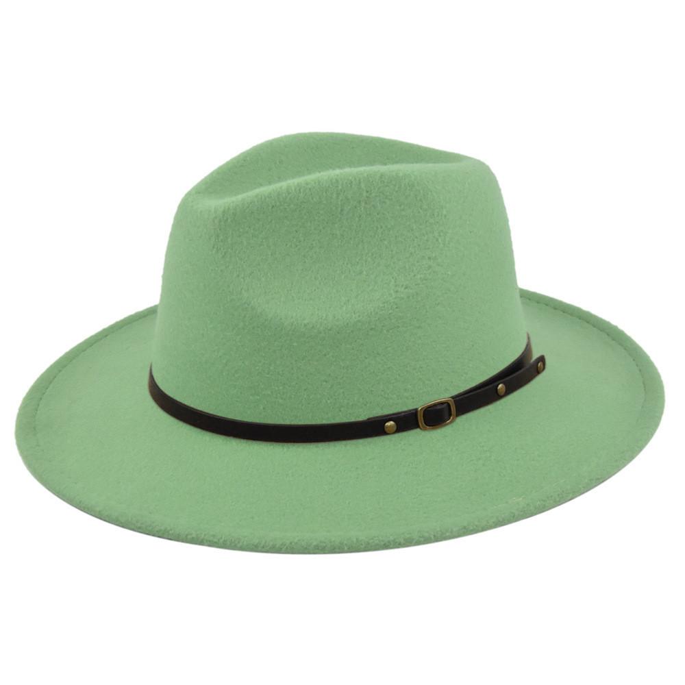 Retro Plush Jazz Multi Color Flat Big Brimmed Hat With Fashionable Personality