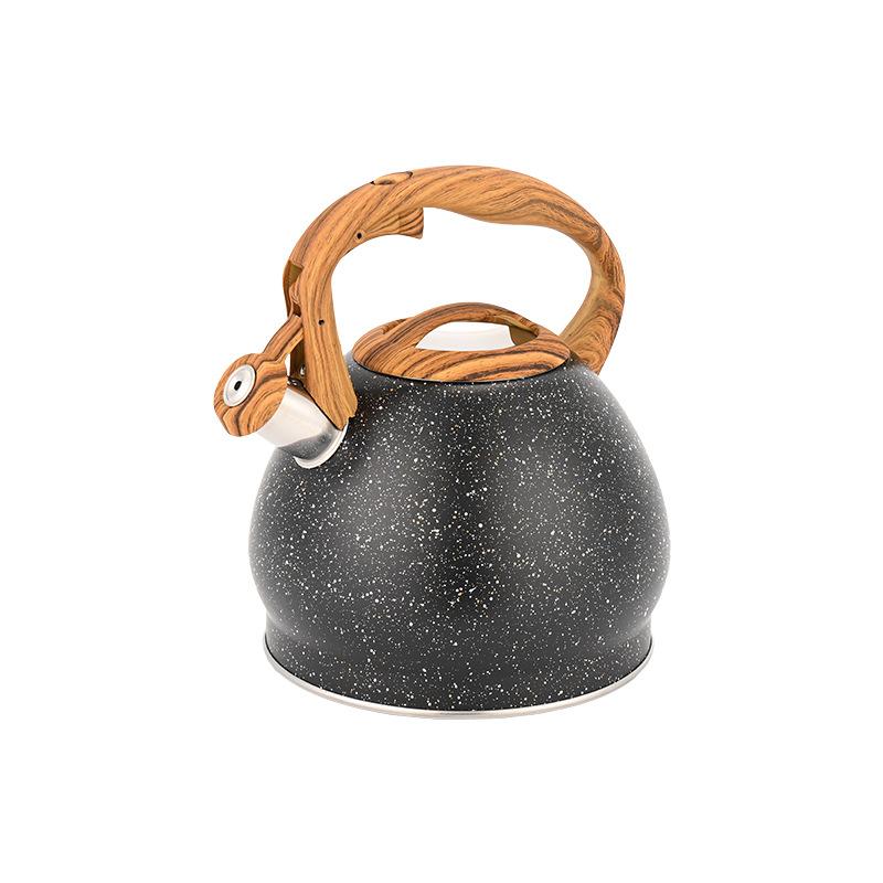 

Large capacity household black outdoor gas induction cooker kettle 3 liter stainless steel whistling kettle чёрный