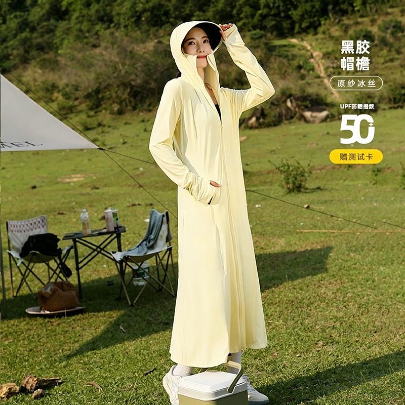 Vinyl Ice Silk Sunscreen Clothing Women's 1011 New Summer Outdoor UV Protection Long Full Body Sunscreen Clothing Jacket