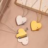 Stainless Steel Chain Book Pendant Necklace Heart Lovers Choker Women's Sweater Chain Couple