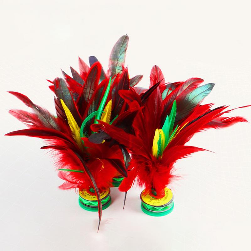 Kick Shuttlecock Chinese Jianzi Colorful Feather Kick Shuttlecock Indoor Outdoor Game Interactive Foot Sports Toy Game