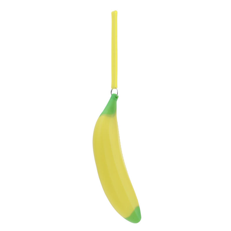 Novelty Funny Silicone Purses Multifunction Pencil Case Portable Yellow Banana Coin Purse Bag Wallet Key Bag Pouch