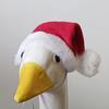 Christmas Porch Goose Outfits Santa Hat with Scarf Festive Costume Yard Goose Statue Clothes for 23" Goose Statue Patio Lawn Garden Decoration