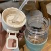 500ml Portable Water Bottle with Straw Creative Cute Leak-proof Plastic Drinking Bottle Milk Coffee Tea Juice Cup Drinkware Milk