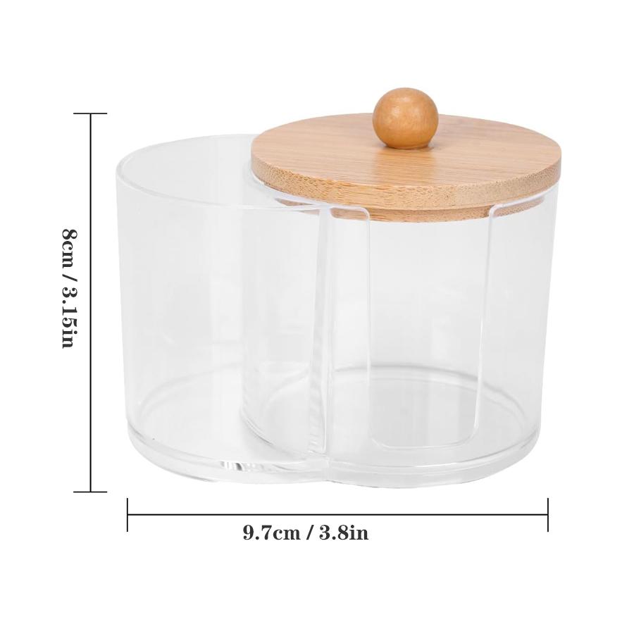 Cotton Pad & Swab Holder - Small Plastic Swab Dispenser with Lid, Bathroom Accessories Storage Organizer for Pads & Picks