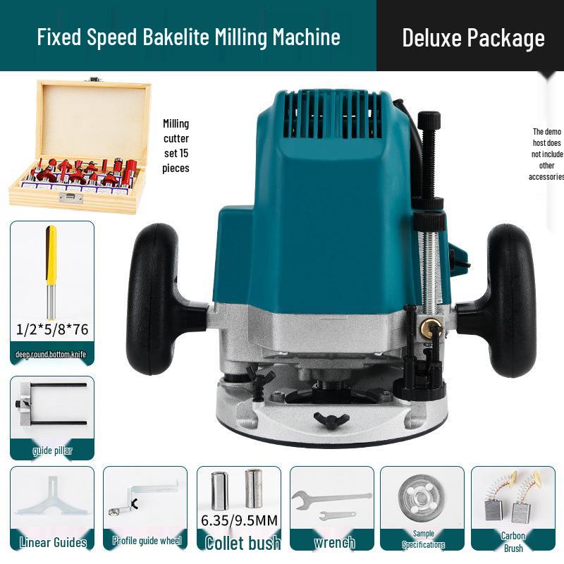 High-Power Multi-Functional Router: Industrial-Grade Bakelite Milling, Woodworking Engraving, Trimming, and Grooving Machine. Electric Tools.