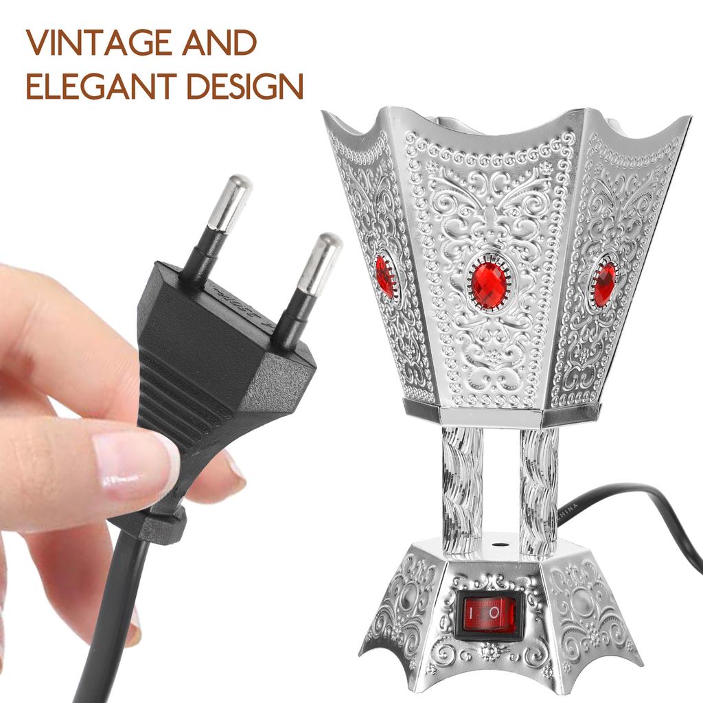 Brûleur d'encens électrique Décoration d'intérieur Poêle Encensoir Design Vintage Convient à la Thérapie Relaxant Léger Compact Brûleur d'encens électrique