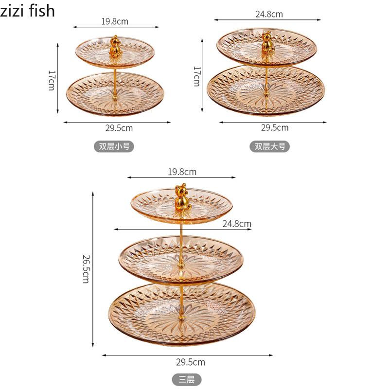 Acrylic Cake Pan Multi-layer Cake Stand Dessert Plate Dim Sum Dish Fruit Plate Candy Tray Snack Tray Bread Plate Fruit Holder