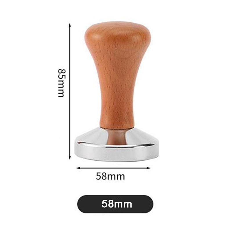 

Пресс для кофейного порошка 51/53/58 мм Высококачественная деревянная ручка с основанием из нержавеющей стали Для концентрированного эспрессо Прочный для кухни