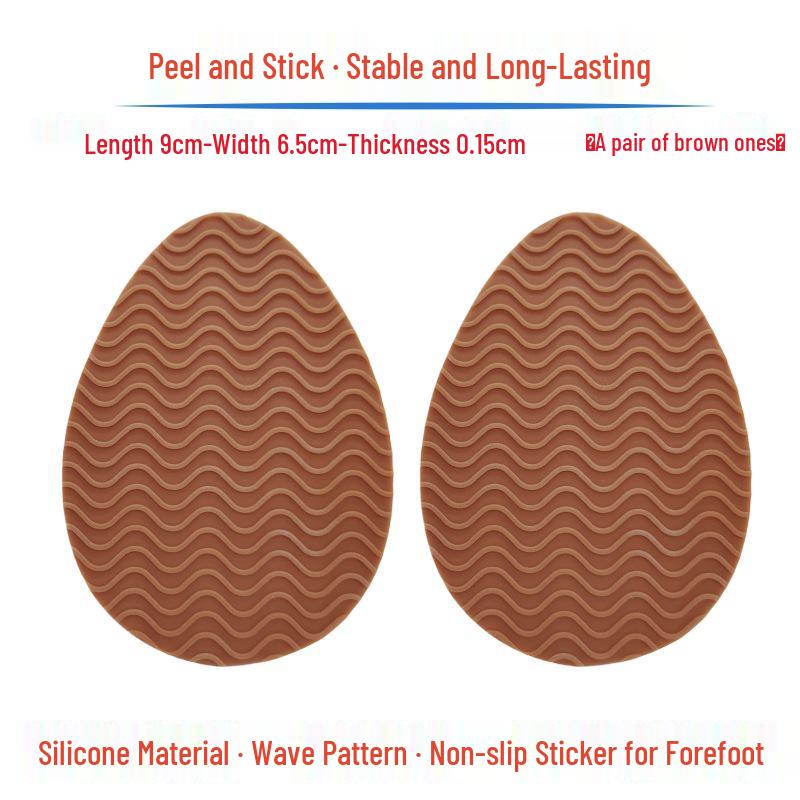 Silicone Non-slip High Heel Sole Protector: Anti-wear Forefoot Leather Film, Self-adhesive Rubber Sticker.