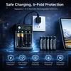 USB Smart 4 Slot Charger For 1.5V Rechargeable Alkaline AA AAA Batteries Only with LED Indicator