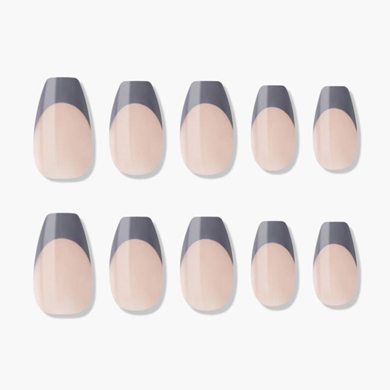 Reusable Nail Tips Purple Gray (Coffin)