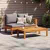 Garden Sofa with 1 Armrest 2 Seater Solid Acacia Wood