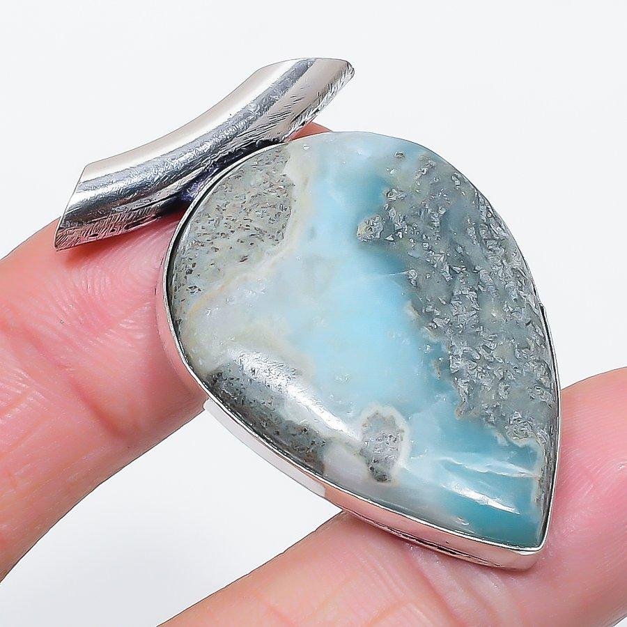 

Натуральный Ларимар Драгоценный камень Ручная работа 925 Стерлинговое серебро Ювелирная подвеска 1,81 z4n03