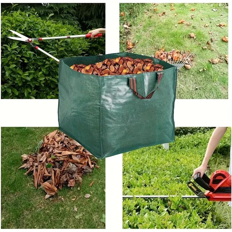 60/125L Robuster Gartenspeicherbeutel, Durchstichfester Wiederverwendbarer Rasen-Laubbeutel mit Verstärkten Griffen, Laubsammelbeutel