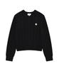 COVERNAT WOMAN Clover Heart Cable Knit Black