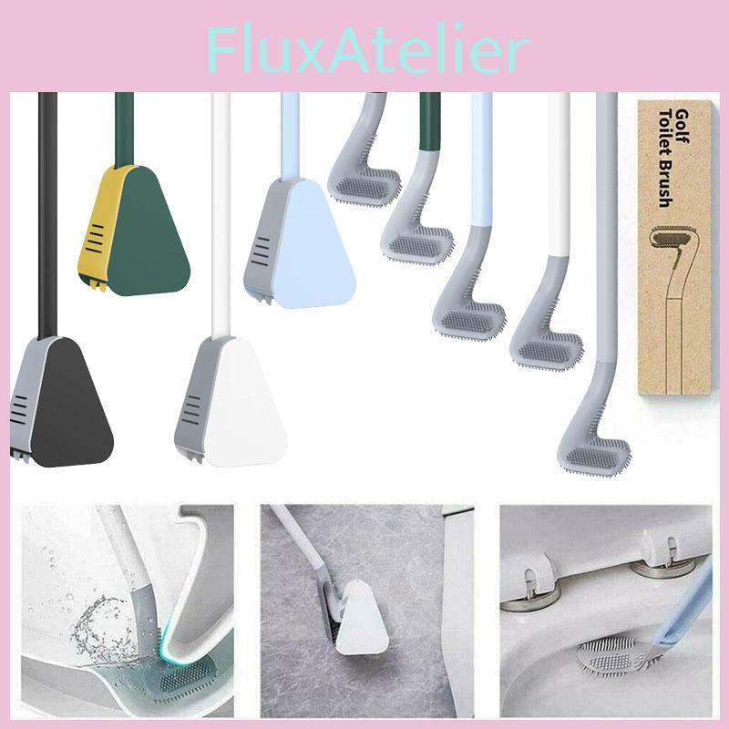 Golf Toilet Silicone Brushes With Holder Setclose Bathroom Cleaning Tools Soft