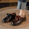 Moda Comemore Damskie Oksfordy Damskie Buty Damskie Skórzane Damskie Okrągły Nosek Szyte Retro Wygodne Obuwie But Lolita 2025 Brązowy 40
