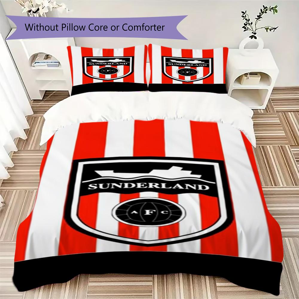 Juego de Ropa de Cama con Estampado Sunderland Funda Nórdica Funda de Almohada Decoración del Hogar Regalo de Cumpleaños (1 funda nórdica + 2 fundas de almohada sin relleno.)90