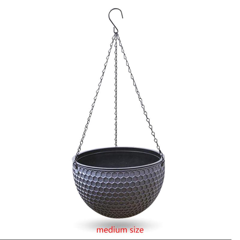 

1 шт. підвісний кошик для квітів у горщику для саду, пластиковий квітковий горщик, відкритий квітковий горщик, ланцюговий тип рослини, підвісний кошик для квітів у горщику