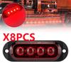 8PCS LED Side Marker Lights Trailer Lighting Lamp 12-24V 4LED Caravan Clearance Indicator Side Lights Beacon Lamp for Car Truck