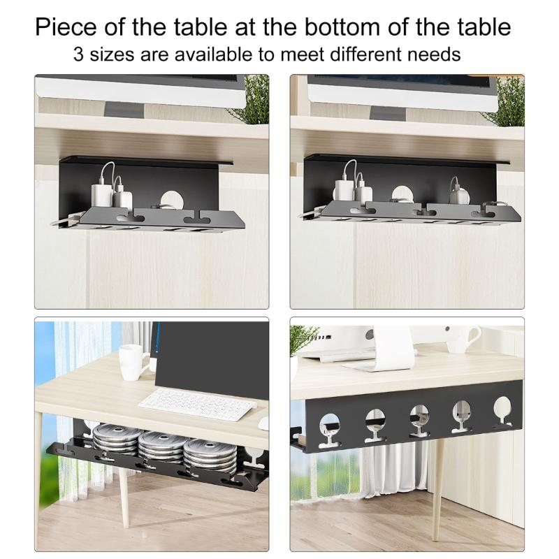 Home Office Kabelmanagement Schreibtischschale Vielseitige Schreibtisch-Kabelwanne Wandmontierter Kabelhalter Untertisch-Kabelbox