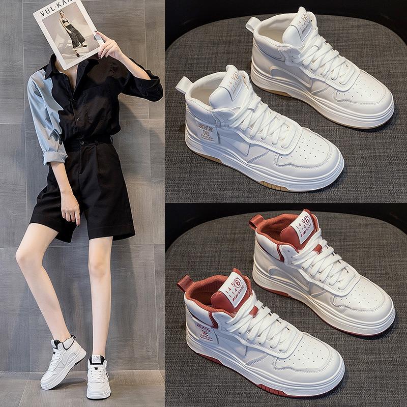 High-top Internet celebrity white shoes women ins tide autumn new popular spring and autumn Korean version versatile platform sports shoes