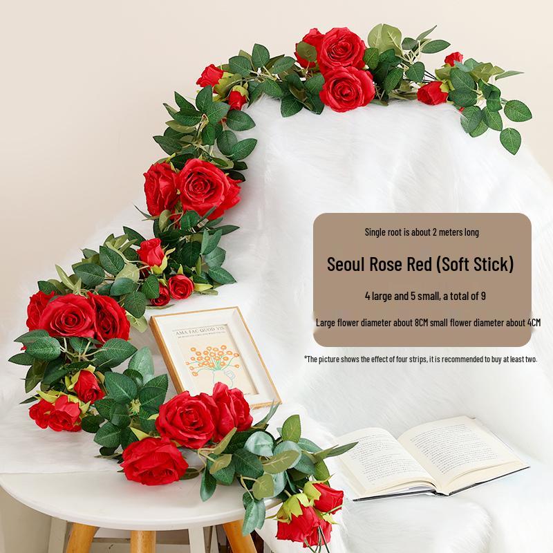 Artificial Rose Vine Hanging Basket and Arch Decoration