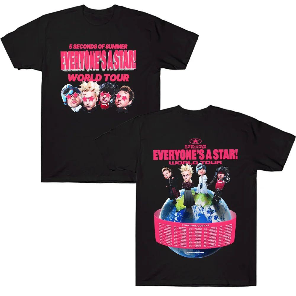 

5 Seconds of Summer World Tour 2026 Tshirt UNISEX Women Cotton Y2K Clothing Casual Fashion Round Neck Short Sleeved Tee Streetwear S