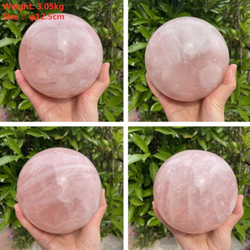 BIG SPHERE BALL Natural Pink Rose Quartz Crystal Healing Ball Sphere Chakra Meditation Stone NEW