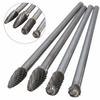 4Pcs Carbide Rotary Burr Set, 6-Inch Long Rotating Burr Tools Kit with 6mm Shank for Woodworking Drilling Carving Engraving