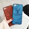 For iPhone11 12 13proMax miniTPU Soft Shell Apple XR XS X 6 6S iPhone 7 8plus Phone Case Cloth Texture 3D Embossed Deer Case
