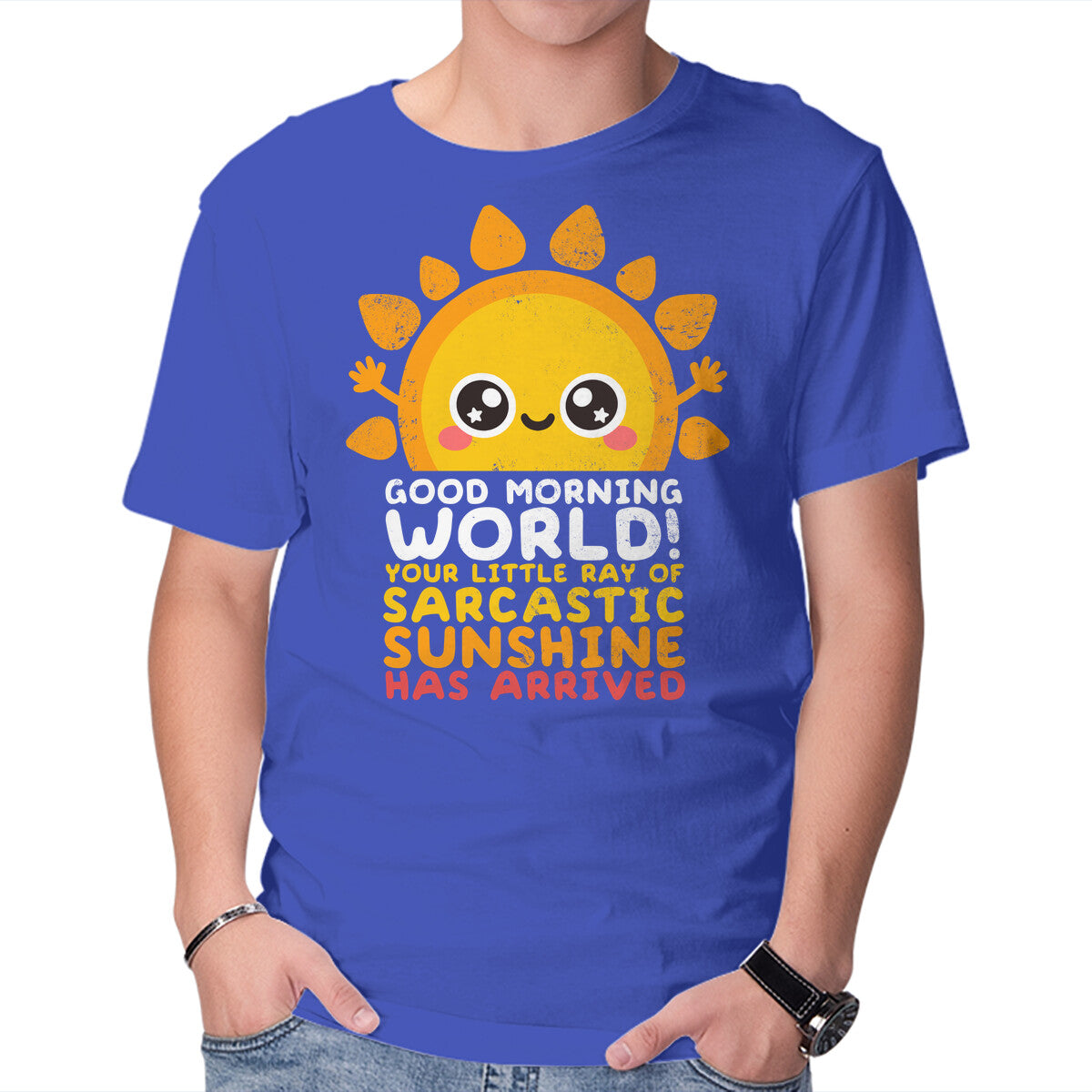 Unisex Crew Neck T-Shirt Sarcastic Sunshine Graphic Short Sleeve Casual Tee XS