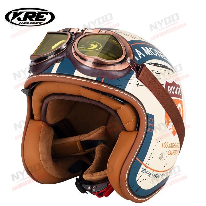 Motorcycle Men's Retro Helmet DOT Certified Safety Anti Fall Protection Accessories Four Seasons Motorcycle Helmet
