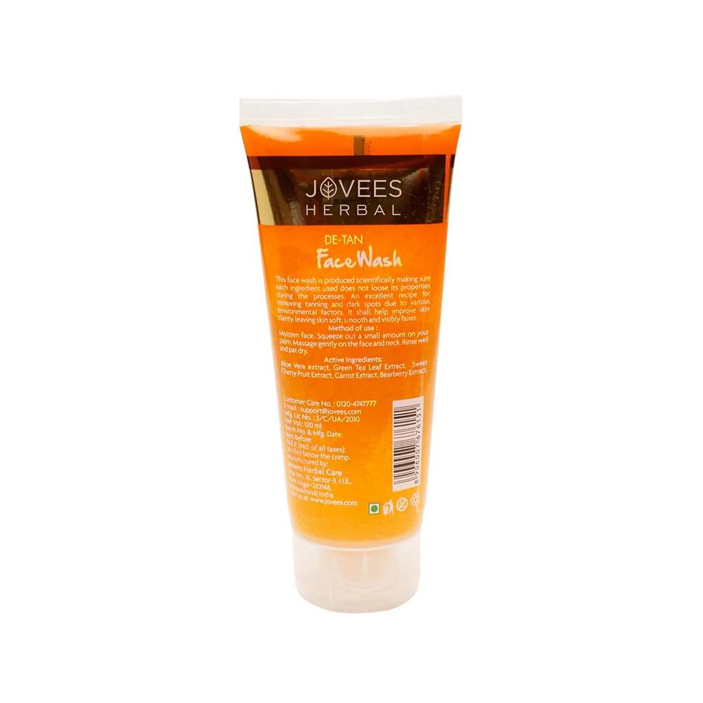 Jovees Herbal Detan Face Wash 50ml Gentle Cleanser For Tan Removal Brightening  Even Skin Tone Radiant Glow Daily Use Suitable For All Skin Types