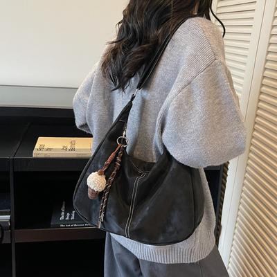 Korean Version of Retro Large-capacity Bag Women's 2025 New Autumn Fashion Messenger Bag Trend Single Shoulder Class Commuter Bag