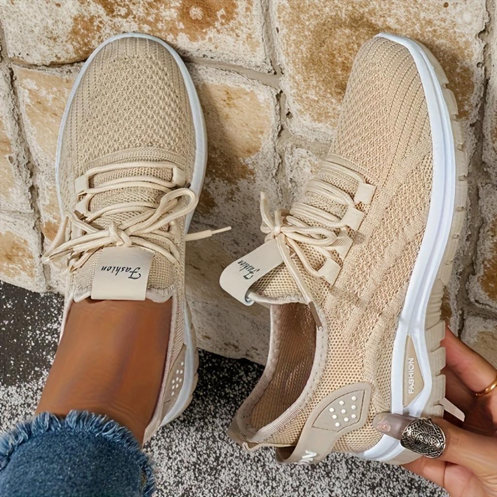 Women's Breathable Mesh Sports Shoes - Lightweight Low Cut Running Shoes with Cushioning Support, Comfortable All Season, Casual and Wearable