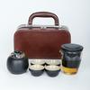 Kung Fu Travel Tea Set: Coarse Pottery Teacup Set with Customizable Logo for Office or Business Trips
