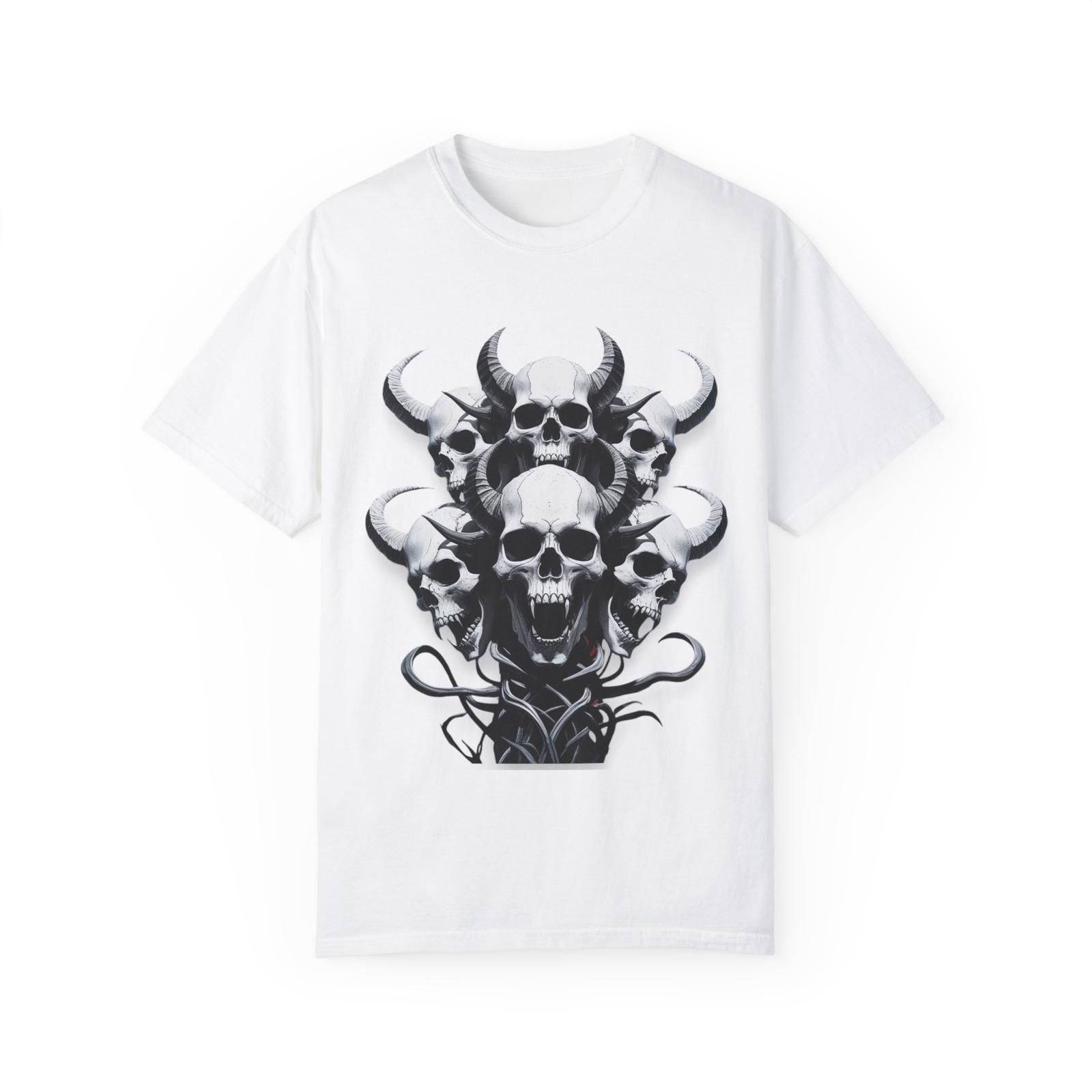 Heavy Metal Skulls Graphic T-Shirt, Unisex Tee, Alternative Fashion, Goth S разноцветный