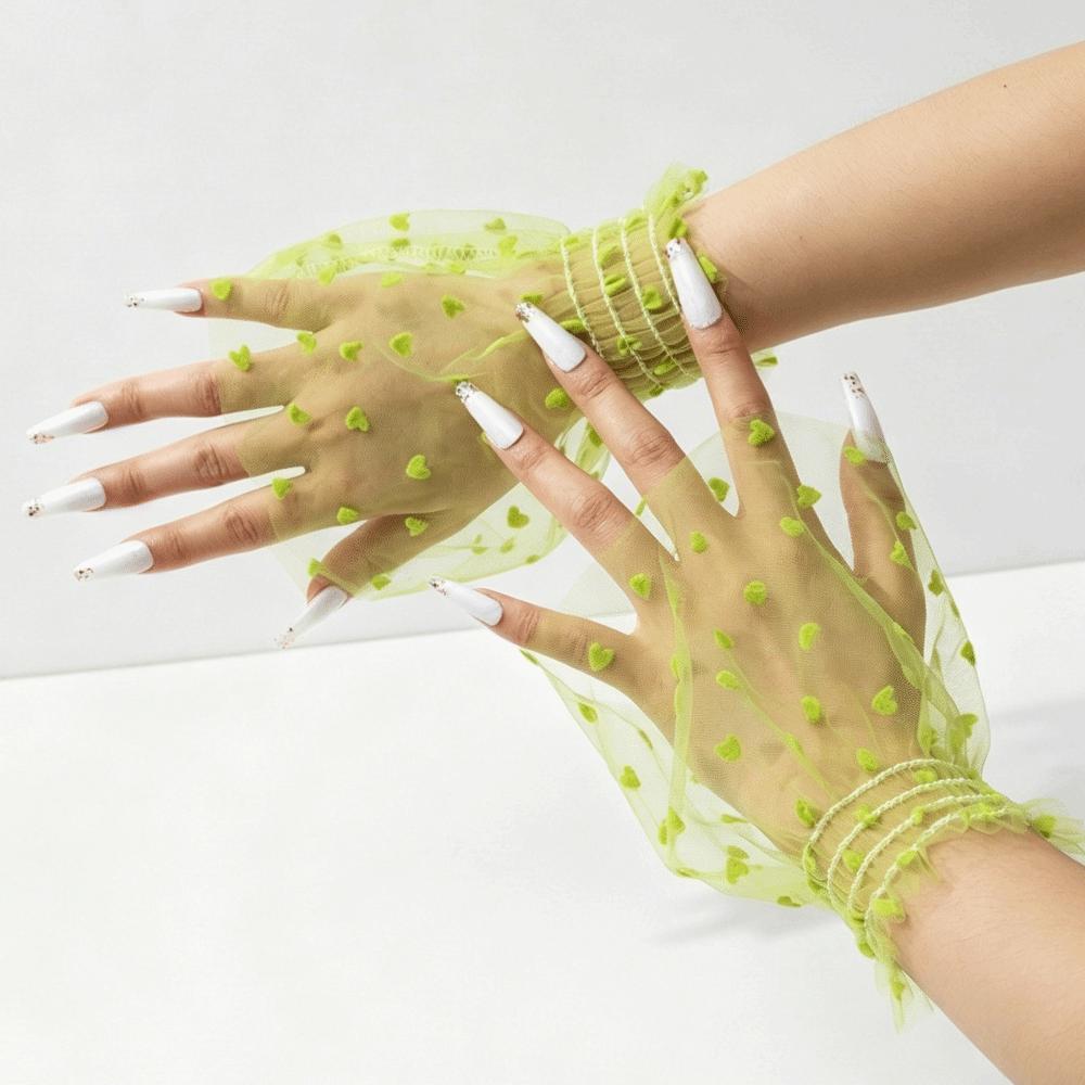 Short Polka Dot Fake Sleeves Sweet Fake Pleated Cuff All-match Nail Art Sleeves Social Media