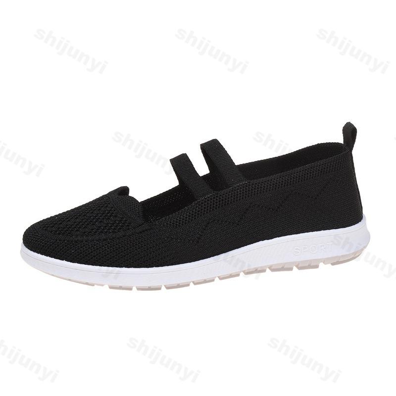 Fashion 2025 Autumn New Women's Fly Weave Breathable Shallow Mouth Casual Single Shoes Comfortable Fashion Versatile Slip On Flat Shoes