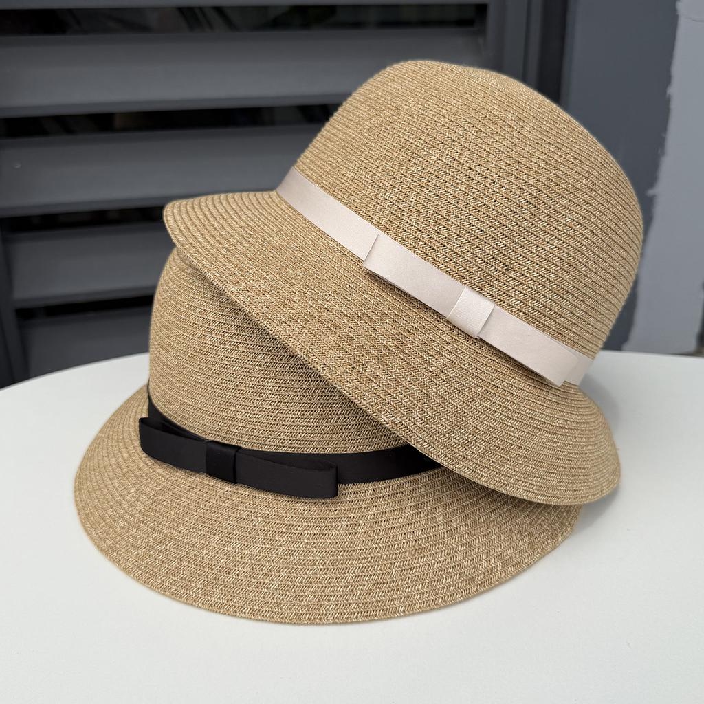 Fine Papyrus Woven Sun Hat Summer Simple Straw Hat Women Hepburn Wind Beach Vacation Breathable Beach Hat
