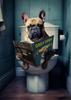 Canvas Print Wall Art for Pet Lovers,for Home Decor  Bedroom,Kitchen,Living Room,Bathroom, Hotel 1pc Playful Dachshund On Toilet
