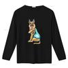 Funny Cartoon GerUnisex Shepherd I Love Mom Tattoo Print Casual T Shirt vintage Washed homme graphic designer clothes Stylish